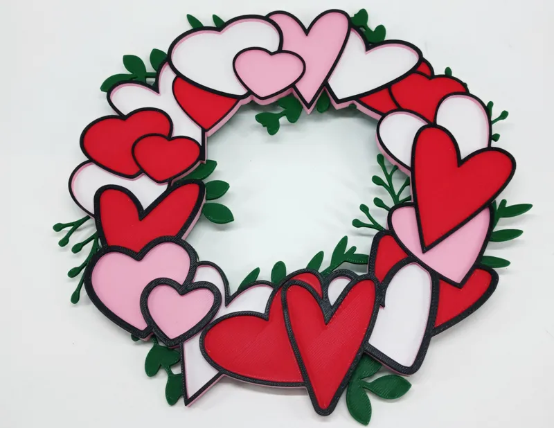 Valentine's Day Heart Love Wreath, Mandala Layered