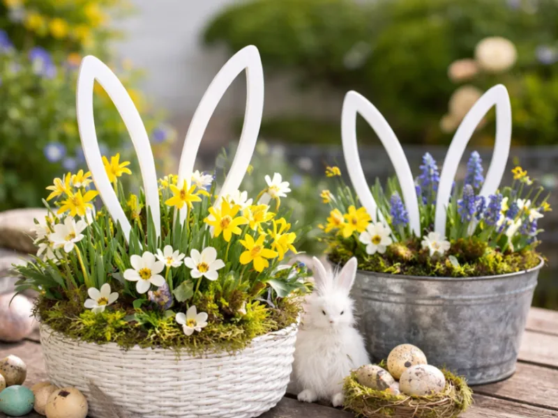 Bunny Ears Planter Decoration – Easter Edition