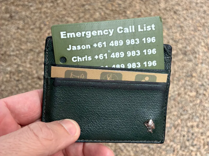 PrepReady - Emergence Phone Number Wallet Card