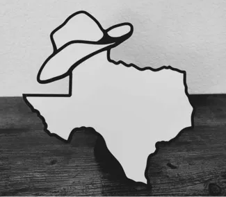 Texas State with Cowboy hat freestanding decor