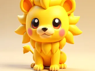 Adorable Lion Figurine - Cute and Playful Design