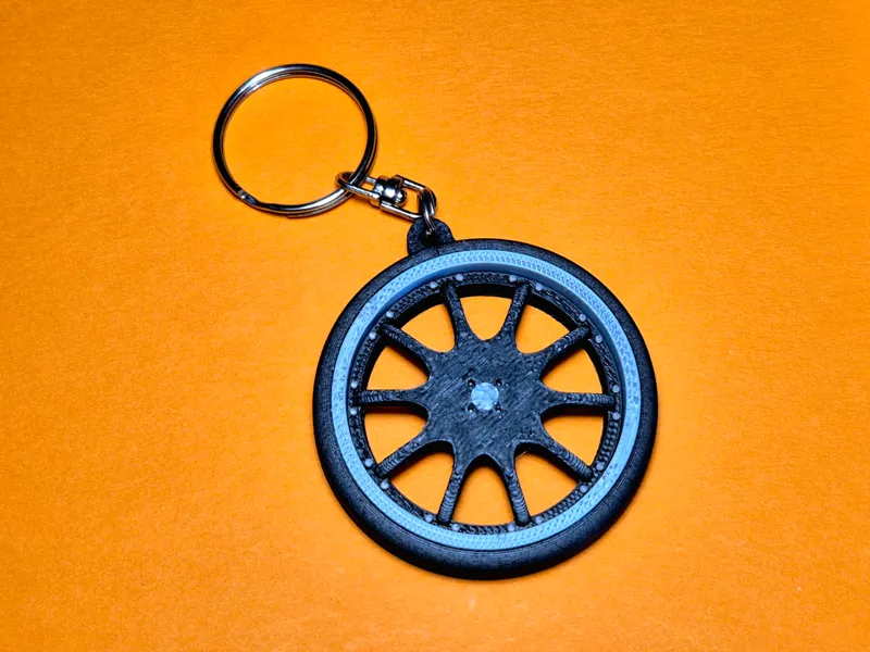 Stylish Wheel Keychain – Easy Multi-Color Print