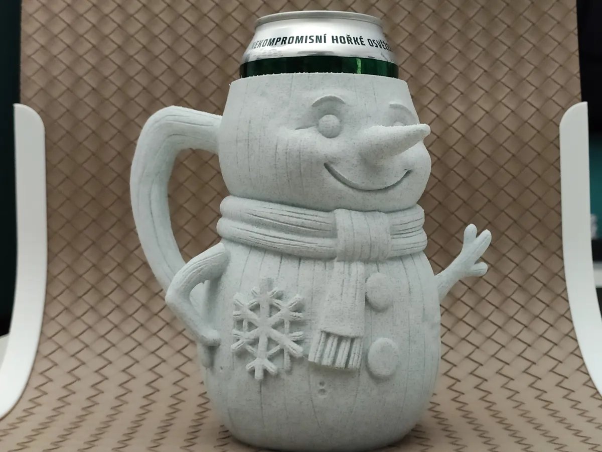 Bonhomme de neige - porte-canette / chope à bière