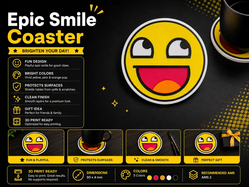 Epic Smile Drink Coaster