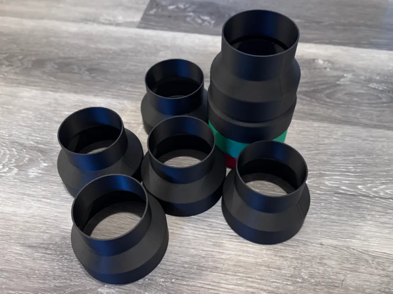 3 inch <> 4 inch duct adapter (75mm <> 100mm)