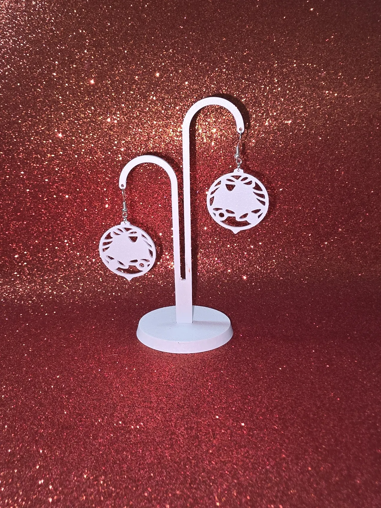 Christmas bells in a ball earrings view 3