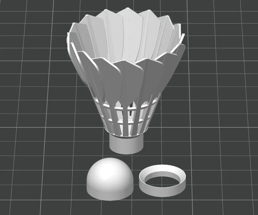 Miniatura 3 do modelo 3D 羽毛球钥匙扣(5.2g无支撑，无需胶水，无需AMS)