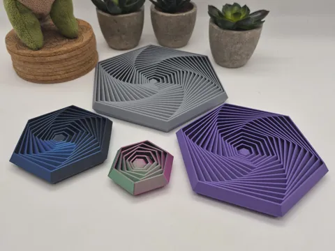 Objeto manipulable: Fractal Hexagon Fidget Toy - 4 Sizes — referencia de MakerWorld