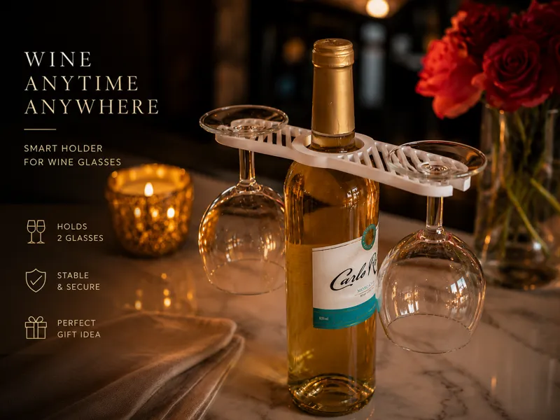 Wine Anywhere | Bottle-Mounted Glass Holder