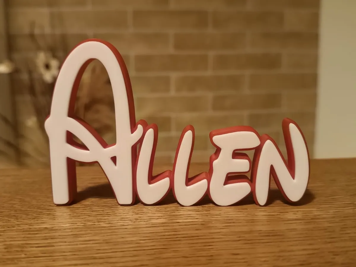Allen Name Disney Font - Free 3D Print Model - MakerWorld