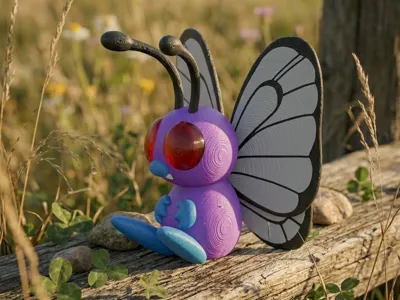 Butterfree Pokemon Figure Multi-Color Print