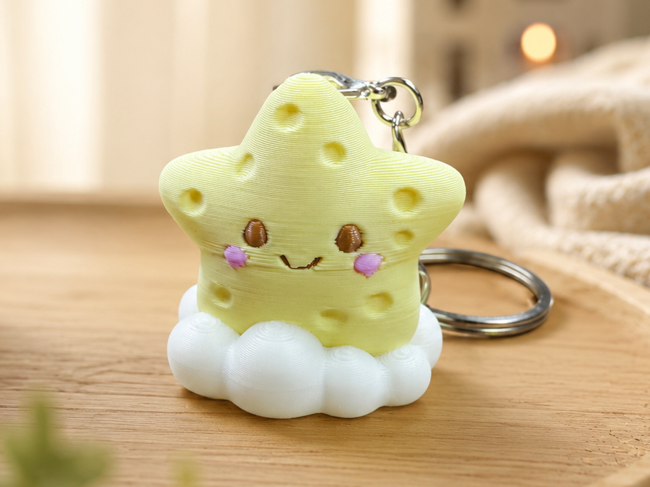 Kawaii Star on Cloud Keychain / Charm