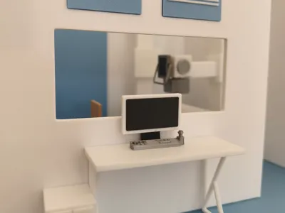 Miniature Radiology Examination Room 'Upright DR Room' X-ray Diagnostic Equipment Miniature Model