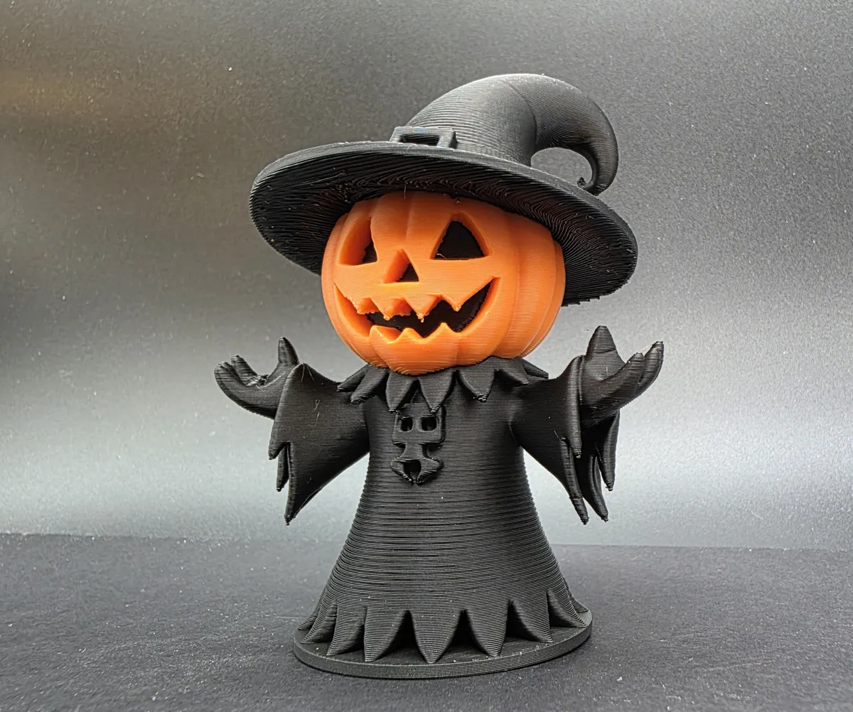 Pumpkin Witch Figurine - Free 3D Print Model - MakerWorld