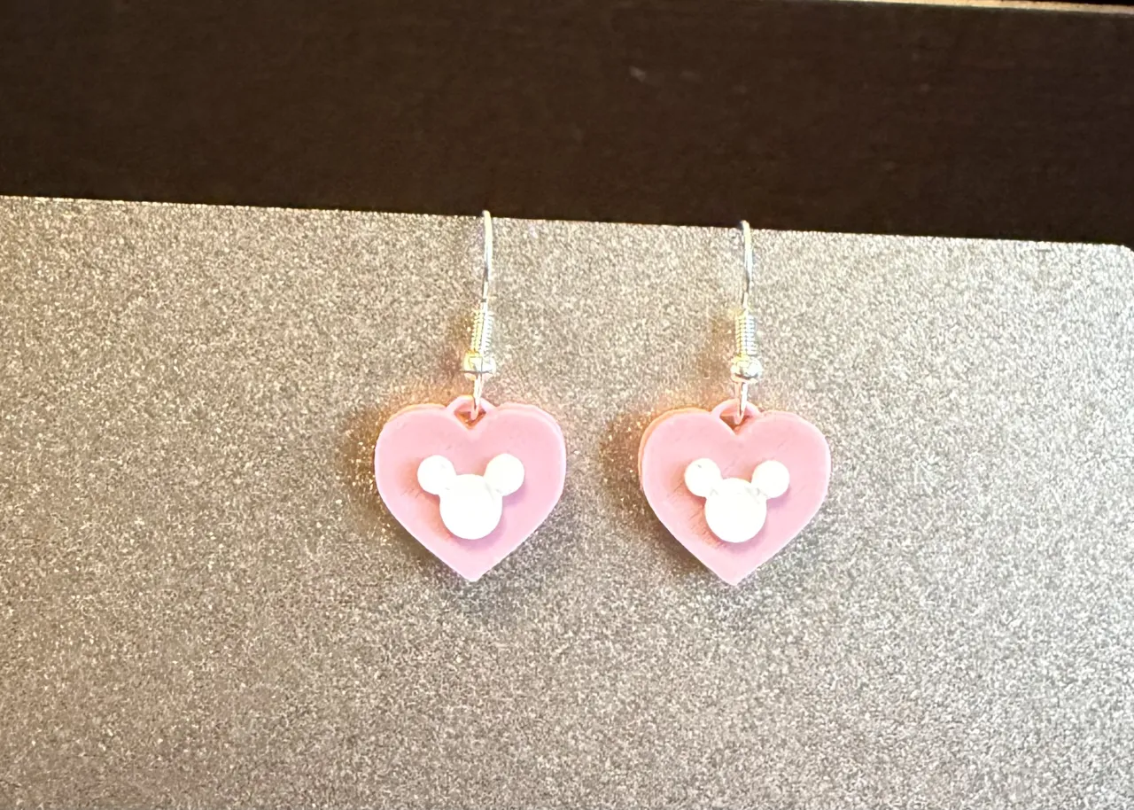 Valentines Mickey Earrings view 2