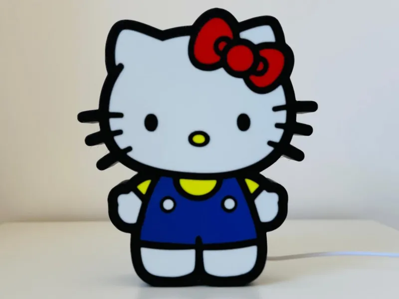 Cute Kitty LED Night Light | Multicolor 3D Print
