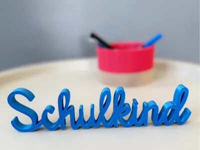 3D Lettering Schoolchild