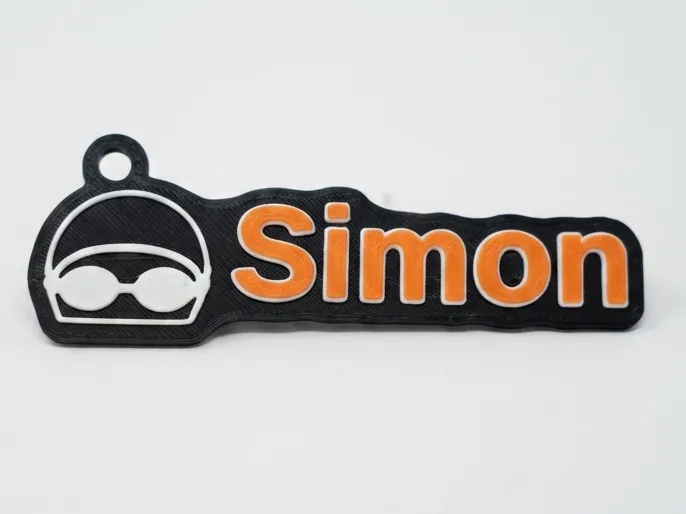 Swimmer Personalised Name Keychain