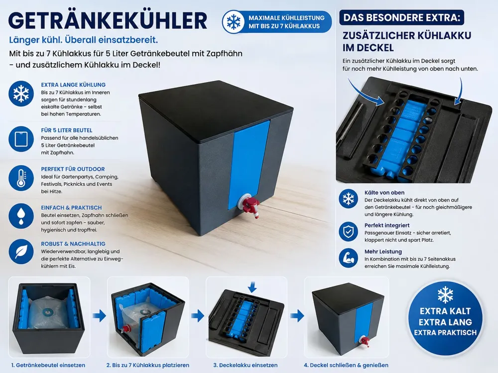 Soporte: 5 Liter Getränketütenkühler. Referencia del modelo original.