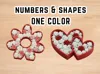 Decorationbox|snackbox numbers & shapes. ONE COLOR