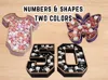 Decorationbox|snackbox numbers & shapes. TWO COLORS. 