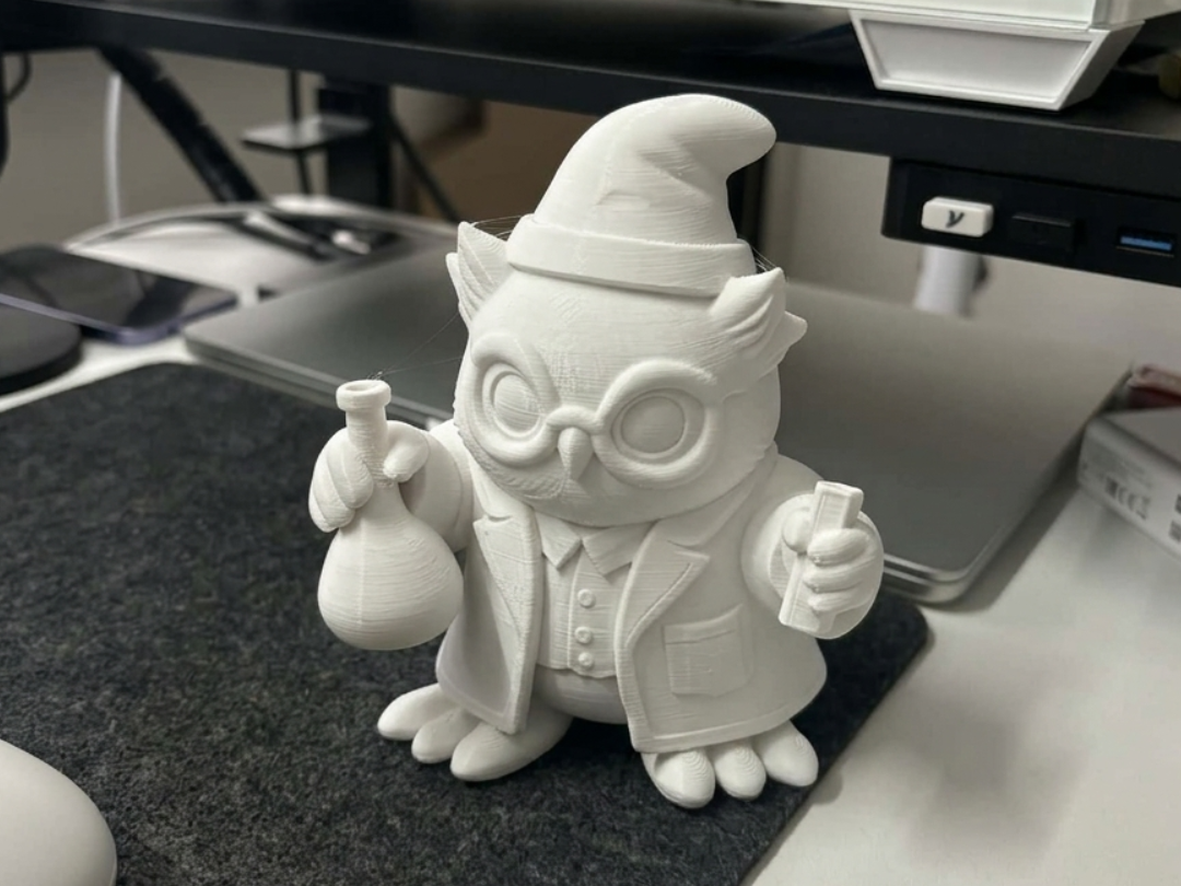 Wise Owl Scientist | Cute Professor with Flask