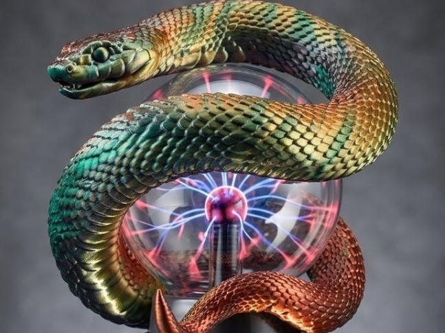 Coiled Serpent - 3" plasma lamp