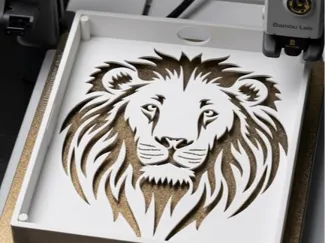 Lion Head Stenciled Lightbox/Purge Box