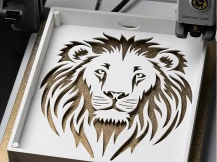 Lion Head Stenciled Lightbox/Purge Box