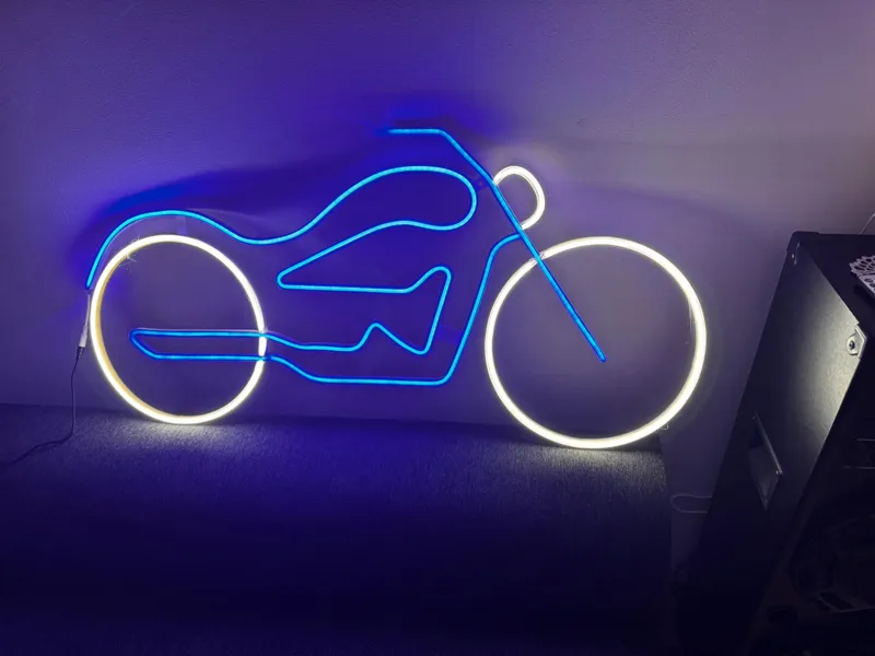 Motorcycle Led Neon Sign Garage 1m long