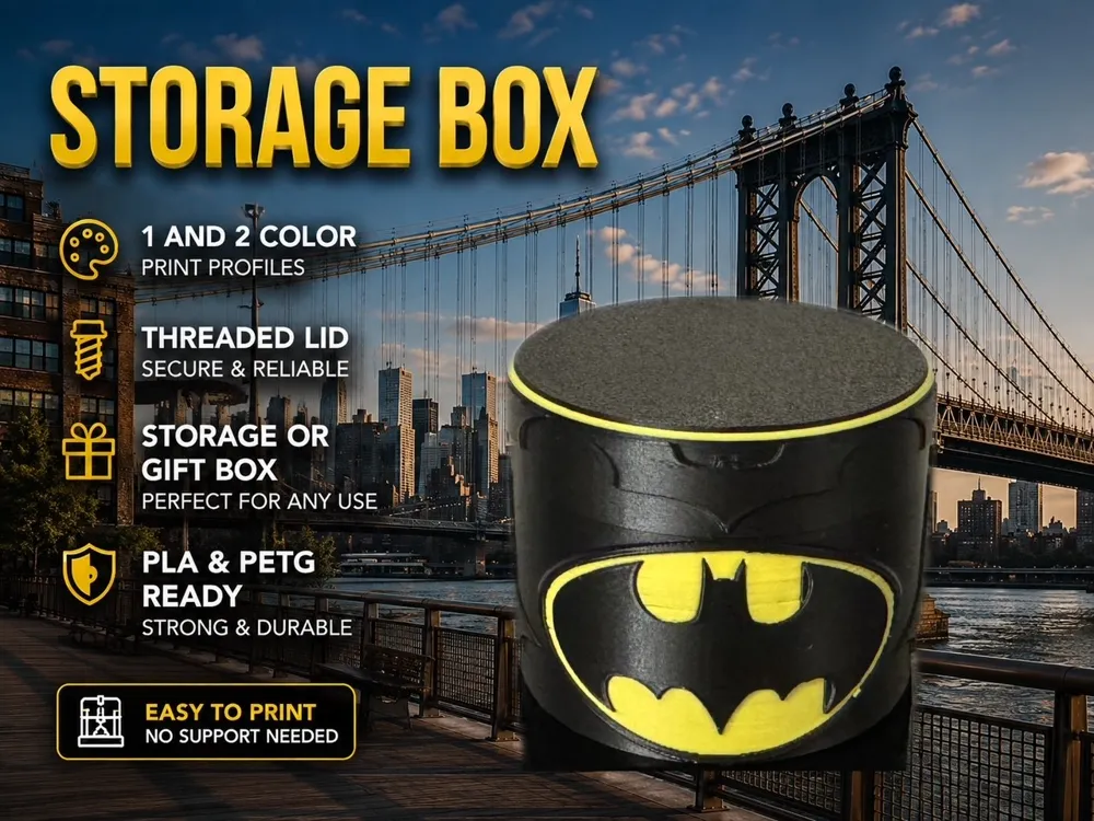 Organizador: Batman Storage Box Threaded Lid. Referencia del modelo original.