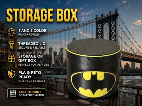 Organizador: Batman Storage Box Threaded Lid — referencia de MakerWorld