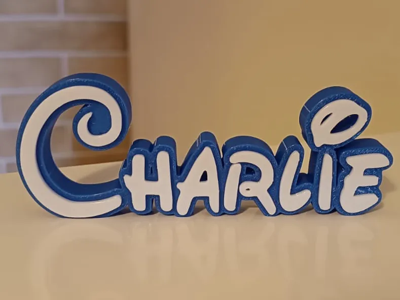 Charlie Disney Name Sign Decorate Room child Birth - Free 3D Print ...