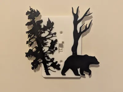 Bear light switch cover