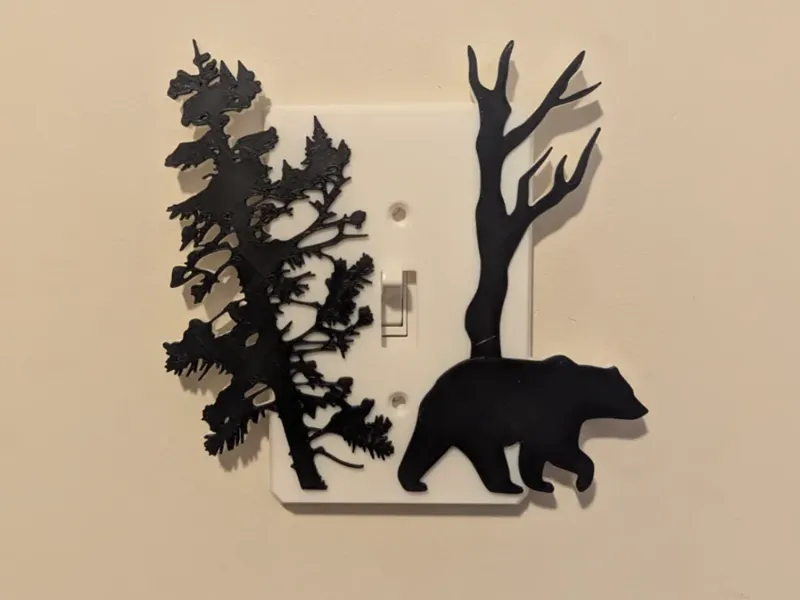 Bear light switch cover