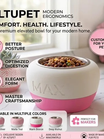 Letrero o emblema decorativo: Modern Ergonomic Pet Bowl Elevation Riser — vista de referencia 2