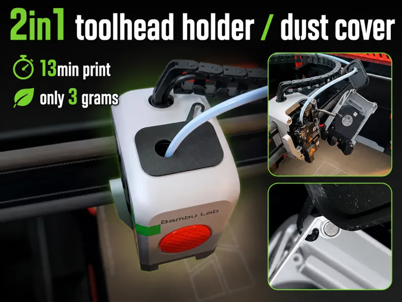 2in1 Toolhead holder/dust cover for P series