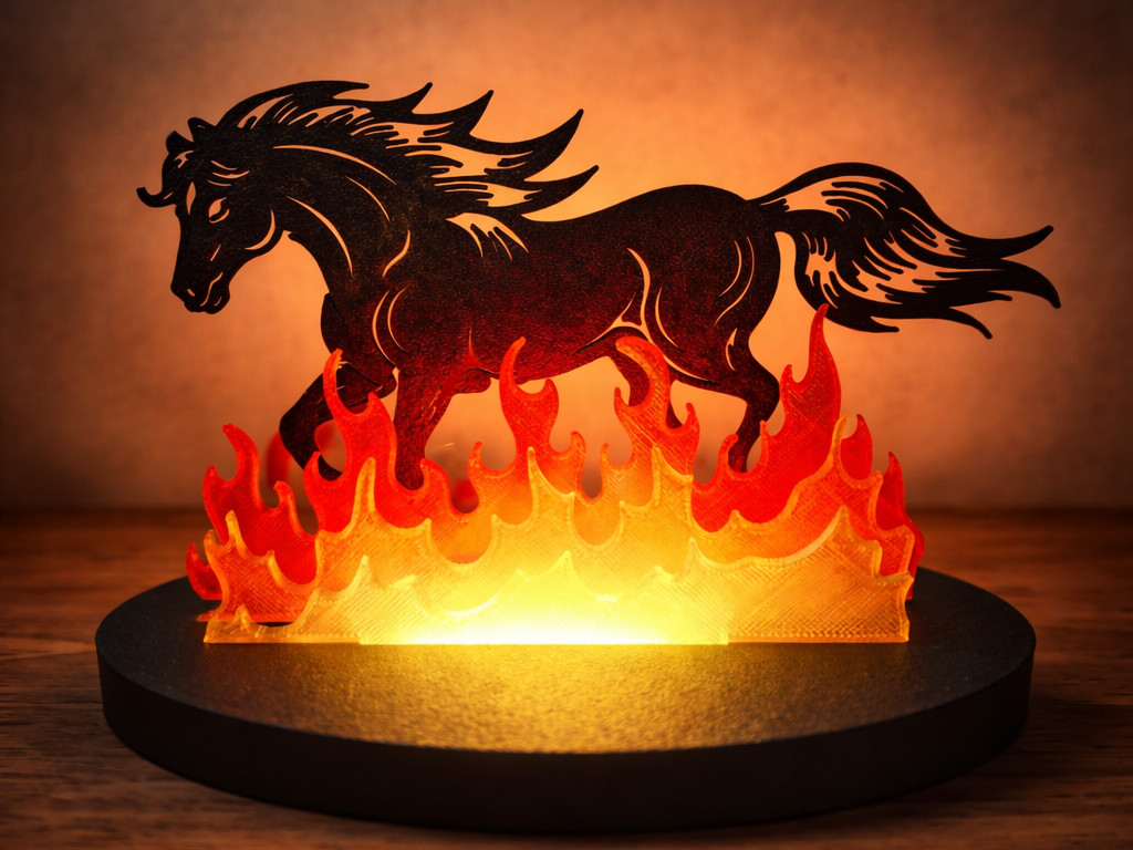 LED Flame Horse Sculpture – Modular Light Art