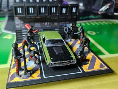 1:64 Scale One Car Garage with Tool Box Wall