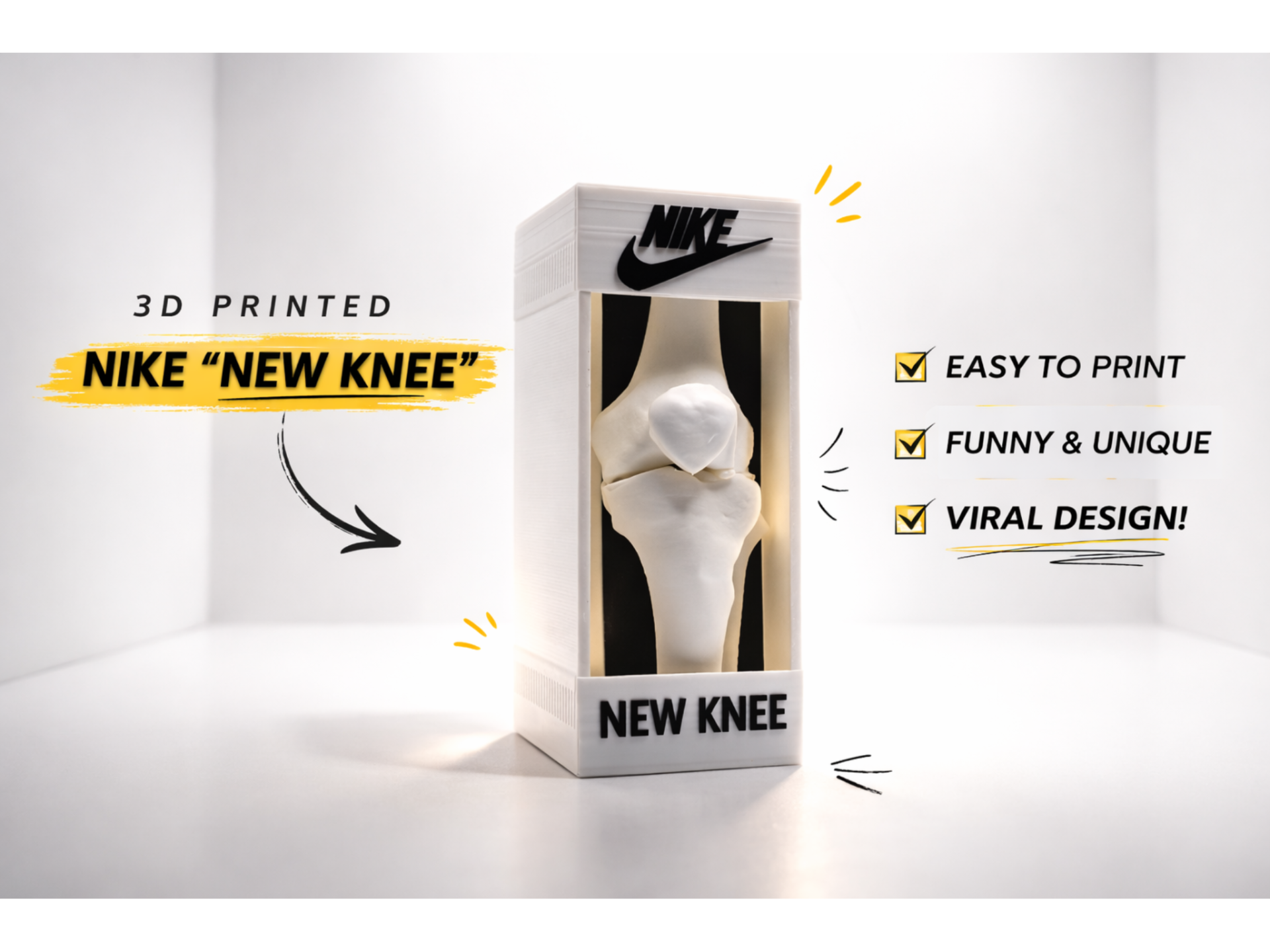 “New Knee” Gag Gift–Funny Knee Desk Prank