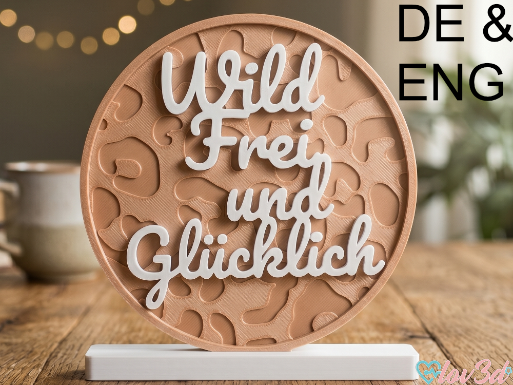 Wild, Free & Happy - Decorative Script Sign