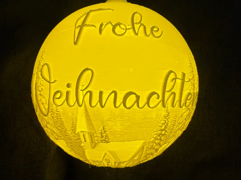 Weihnachtkugel 100 mm litho Leuchtkugel LED