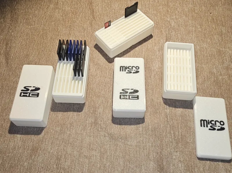 Gridfinity Sd MicroSD card bin with lid