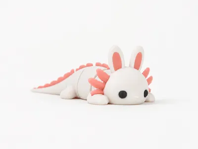 MIX-005 Articulated Axolotl × Bunny Keychain