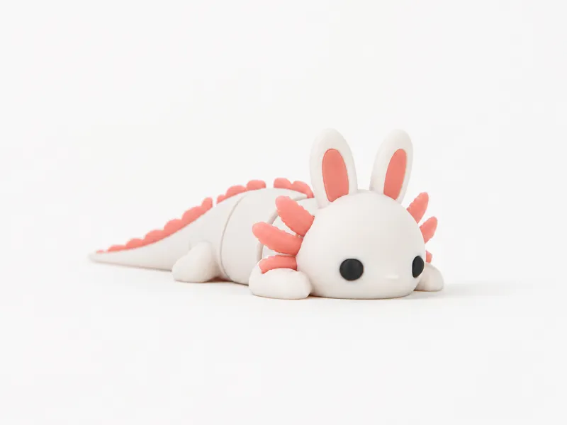MIX-005 Articulated Axolotl × Bunny Keychain