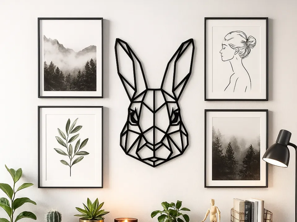 Geometric Rabbit Wall Art – Printable Bunny Head by FajneDruki ...