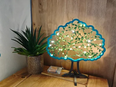 Oak Tree With LED string/Leaf Lights