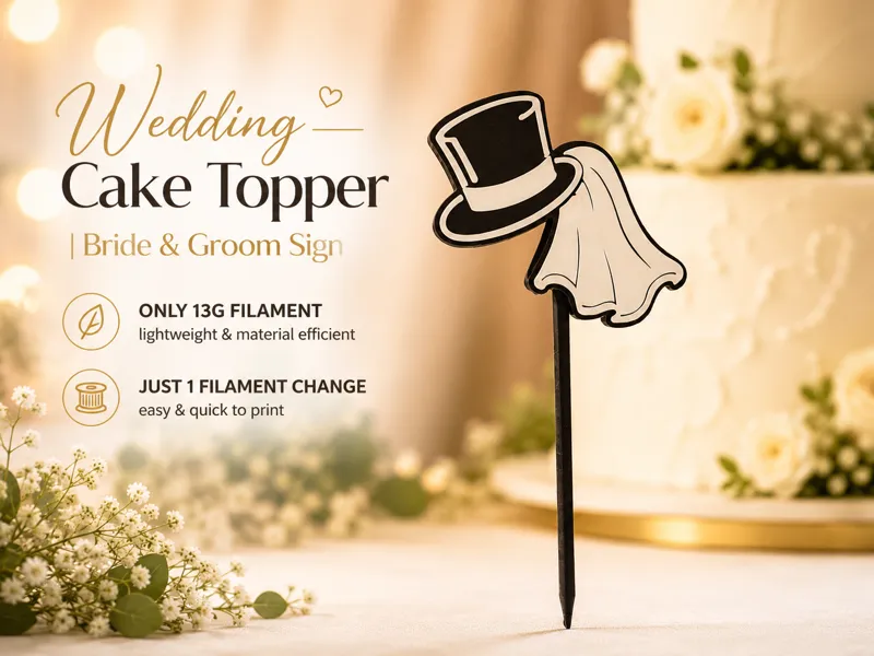 Wedding Cake Topper | Bride & Groom Sign