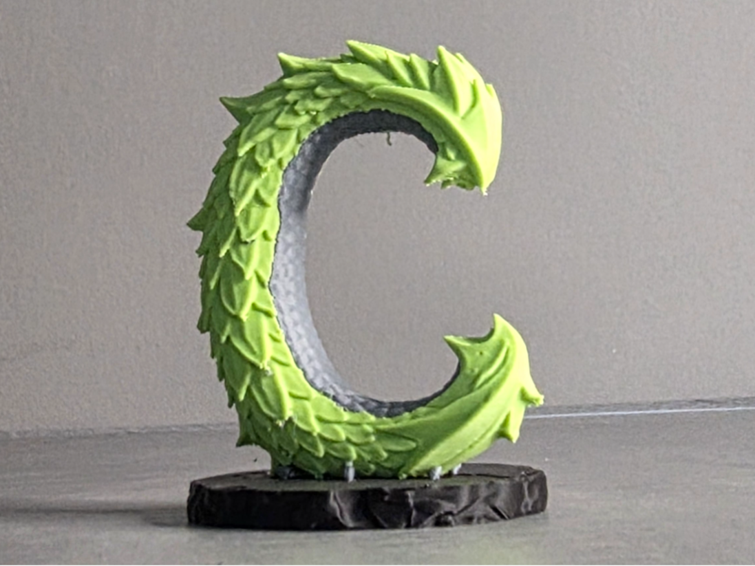 Dragon Letter C Display Sculpture