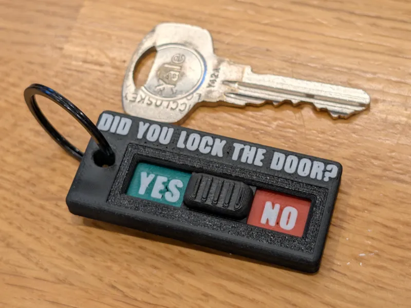 Did You Lock the Door? – Sliding Reminder Keyring 